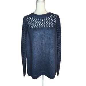 Hatch The Hadley Mohair Blend Blue Open Knit Maternity Sweater Size 1